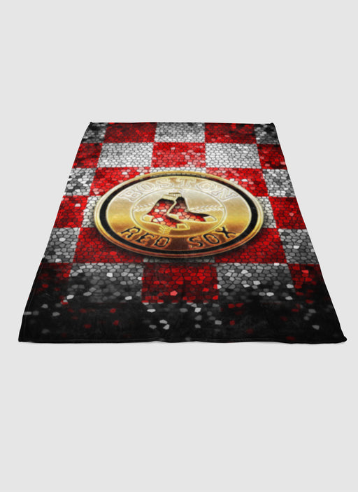 Boston Red Sox glitter logo soft fleece blanket