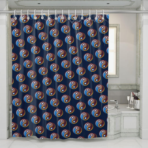 ball captain america and tony stark shower curtains