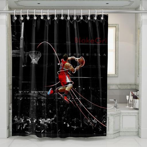 awesome action nba player shower curtains