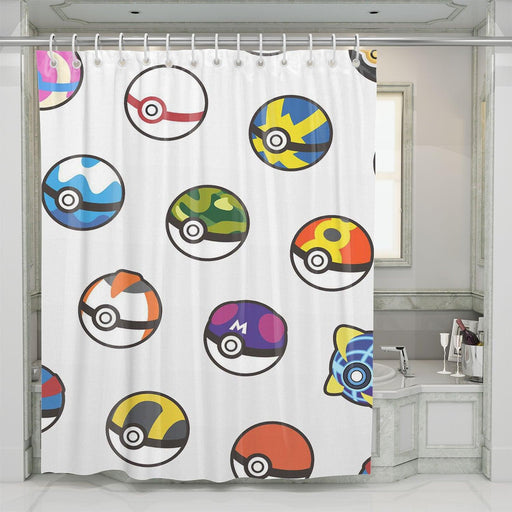 ball monsters pokemon shower curtains