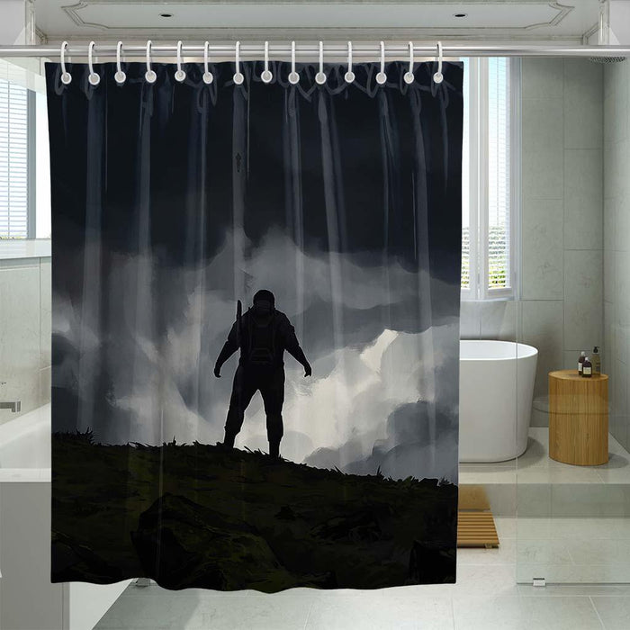 bape neon light shower curtains