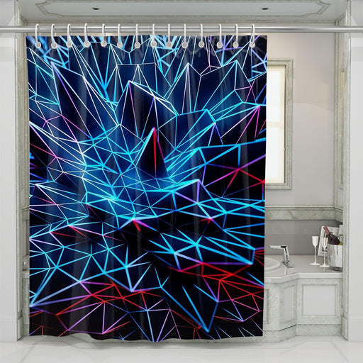 ball vaporwave neon light shower curtains