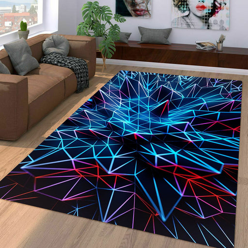 ball vaporwave neon light Living room carpet rugs