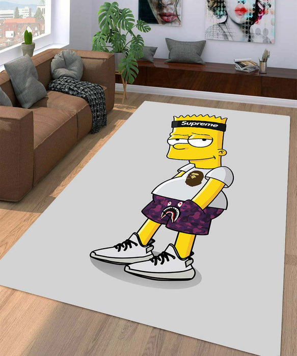 bape supreme and adidas simpsons Living room carpet rugs