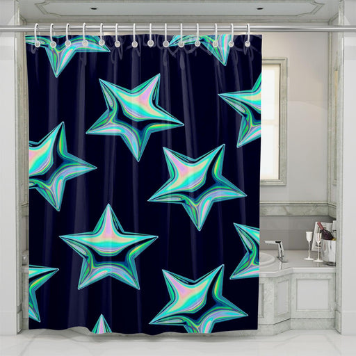 balloon star shapes hologram shower curtains