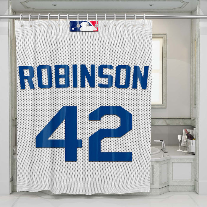 brooklyn dodgers robinson shower curtains