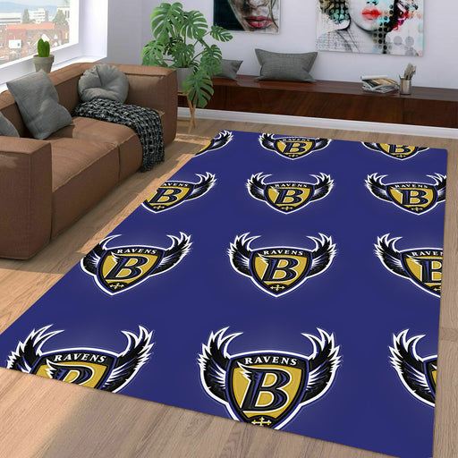 baltimore ravens logo pattern Living room carpet rugs