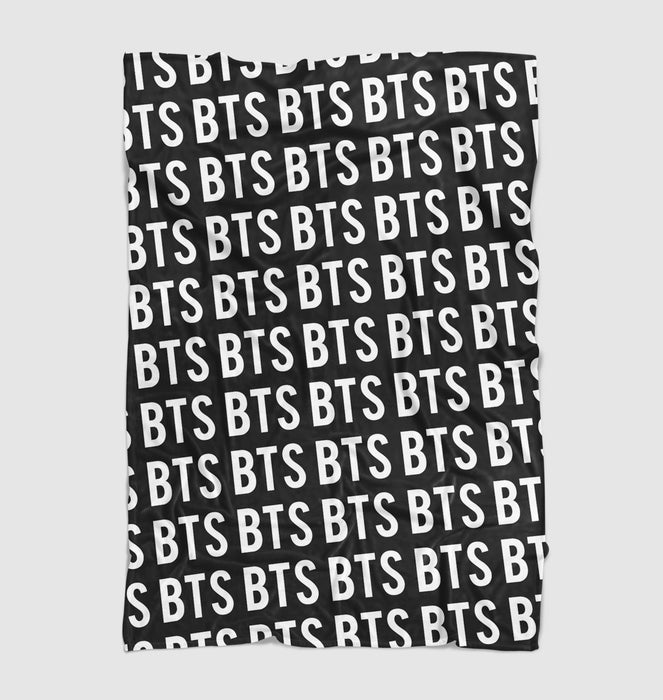 bangtan boys army font monochrome Ultra soft fleece blanket