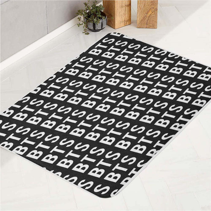 bangtan boys army font monochrome bath rugs