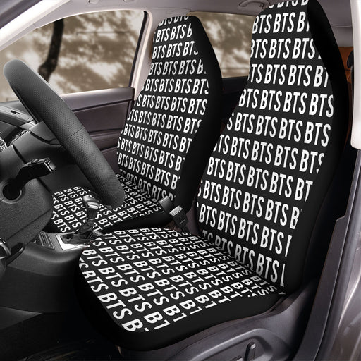 bangtan boys army font monochrome Car Seat Covers