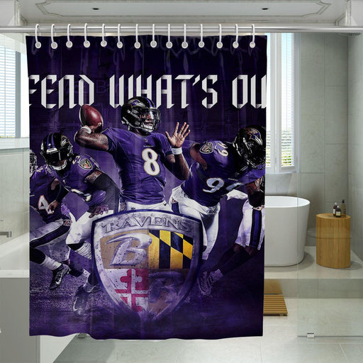 baltimore ravens powerful player shower curtains