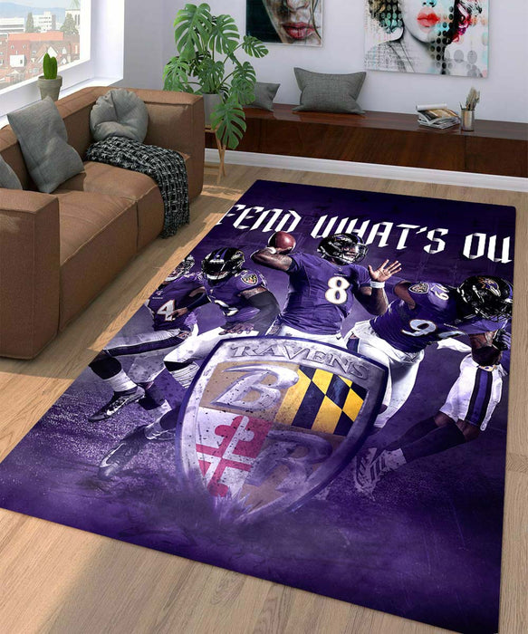 baltimore ravens powerful player Living room carpet rugs