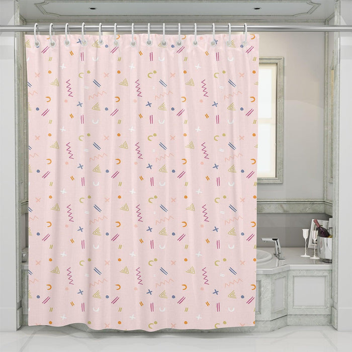 basic line colorful theme shower curtains