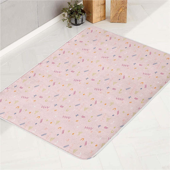 basic line colorful theme bath rugs