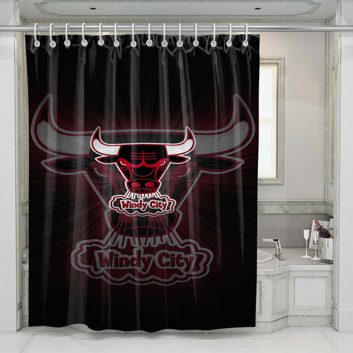 bulls windy city shower curtains