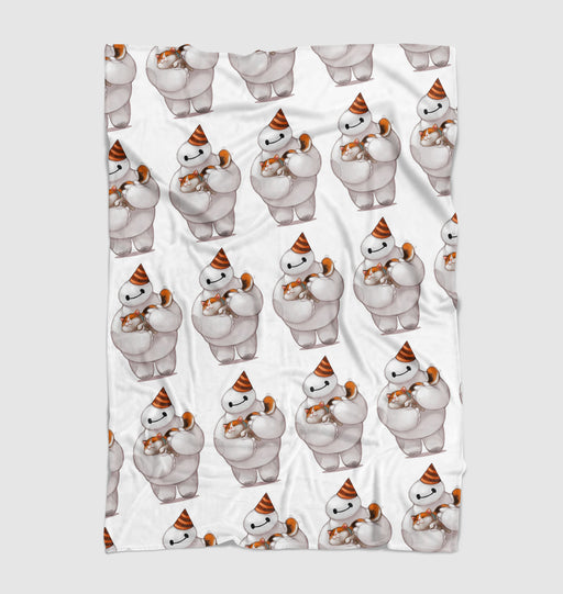 baymax birthday with cat big hero 6 Ultra soft fleece blanket