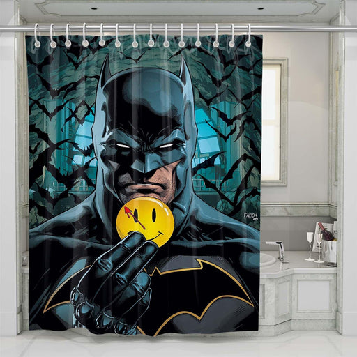 batman happy pin shower curtains