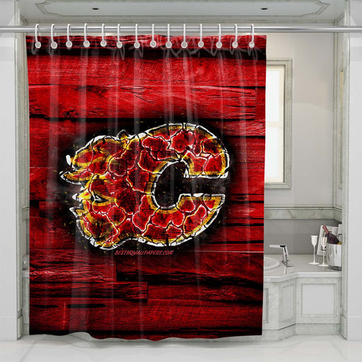 calgary flames shower curtains