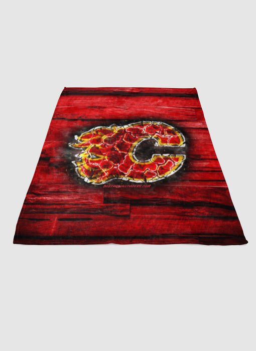 Calgary Flames soft fleece blanket