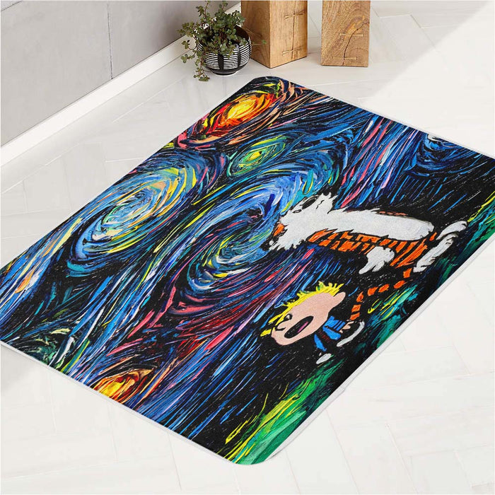 Calvin and Hobbes Starry Night bath rugs