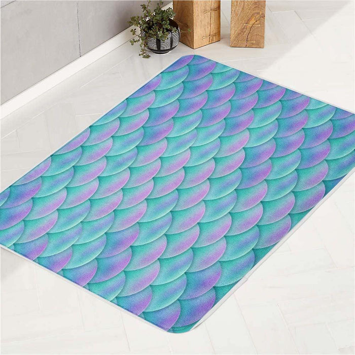 beautiful holographic mermaid pattern bath rugs