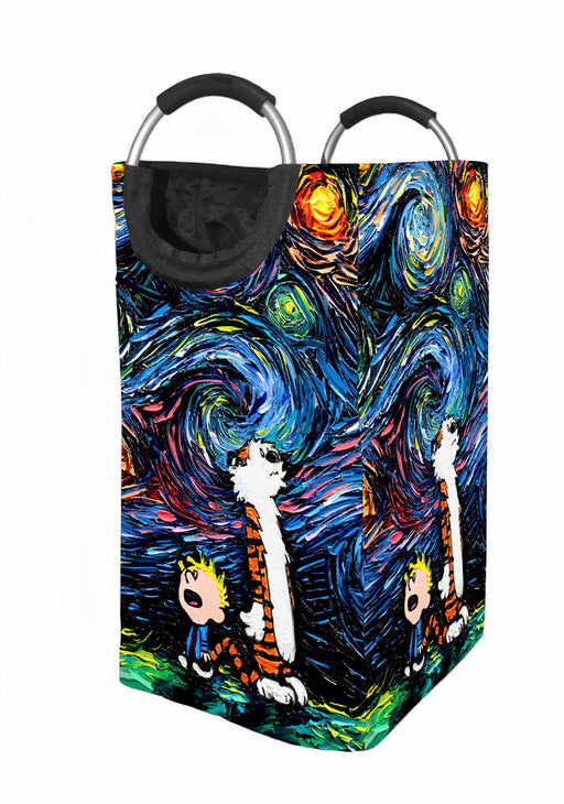 calvin and hobbes starry night Laundry Hamper | Laundry Basket