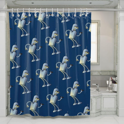 bender bending rodriguez from futurama shower curtains