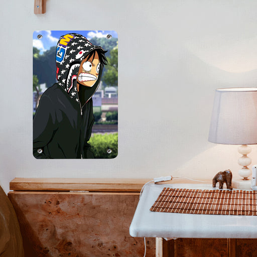 bathing ape luffy style streetwear Poster Metal print wall art