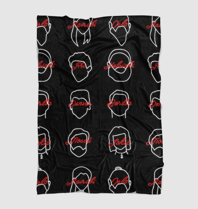 berlin tokio denver and squad Ultra soft fleece blanket