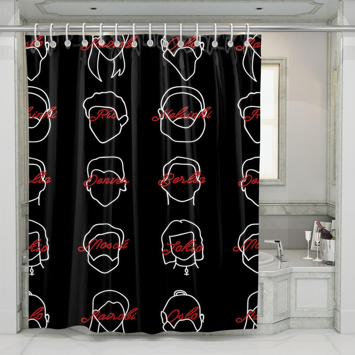 berlin tokio denver and squad shower curtains