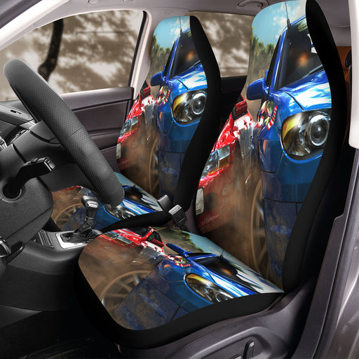 battle of car racing moment Car Seat Covers