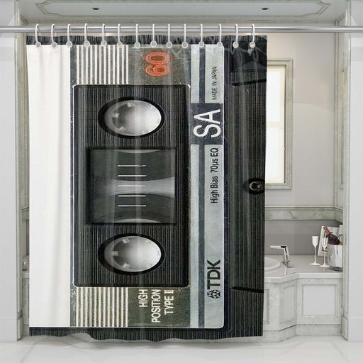 cassette tape retro 2 shower curtains