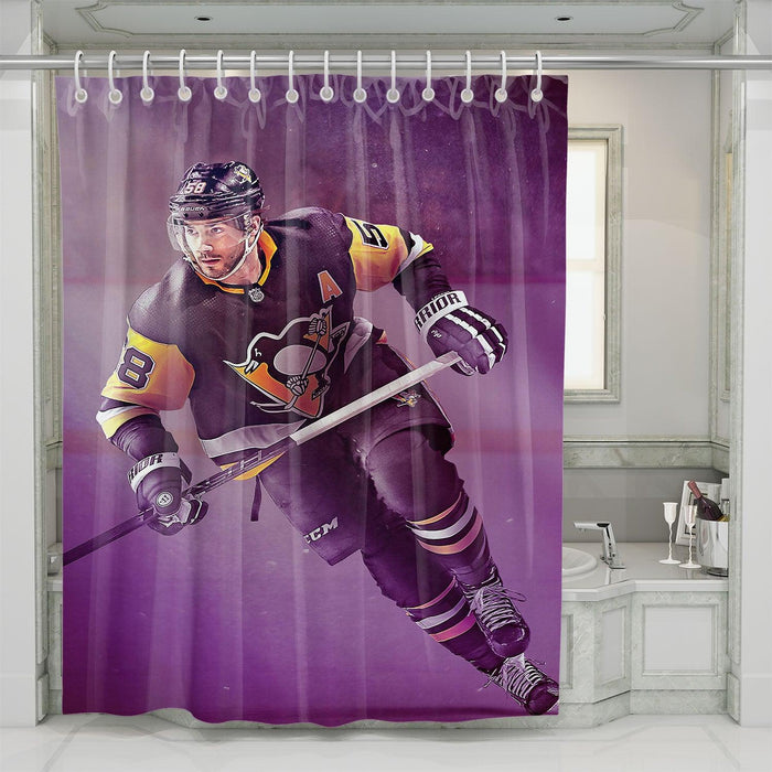 bauer jersey penguins player nhl shower curtains