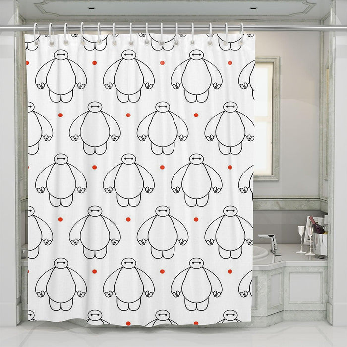 big hero six robbot baymax shower curtains