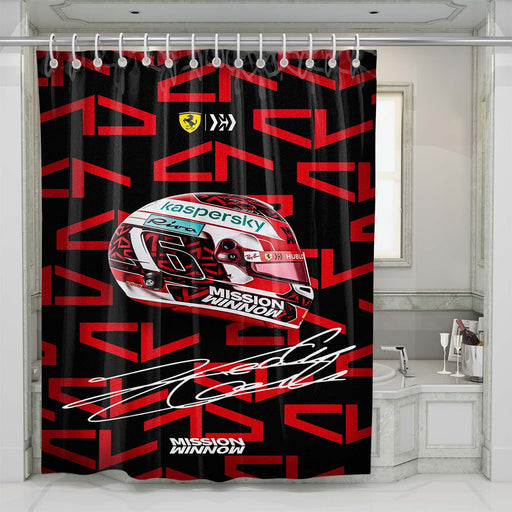 charles leclerc ferrari shower curtains