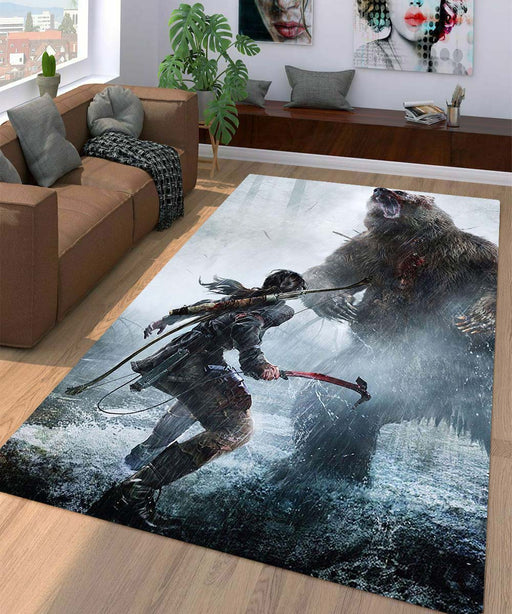 bear killed by lara from tomb raider Living room carpet rugs