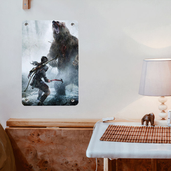 bear killed by lara from tomb raider Poster Metal print wall art