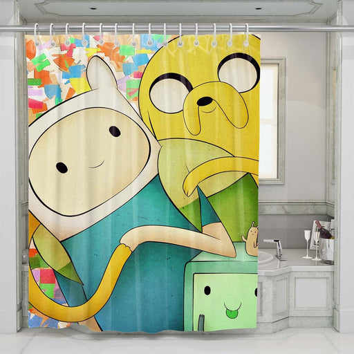 beemo jack and finn adventure time shower curtains