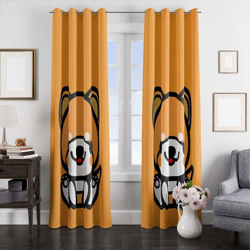 big outline dog art window curtains