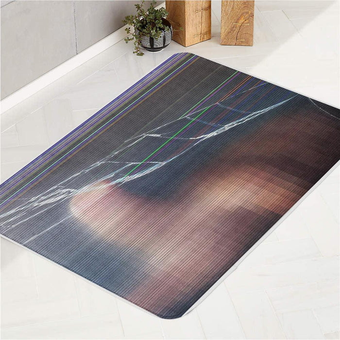 behind the glass black mirror bath rugs