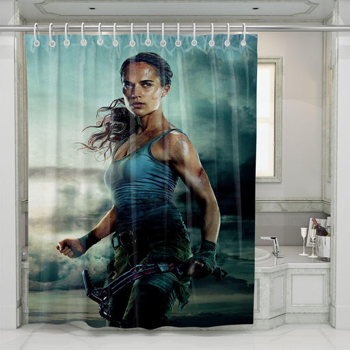 beautiful new lara croft for tomb raider shower curtains