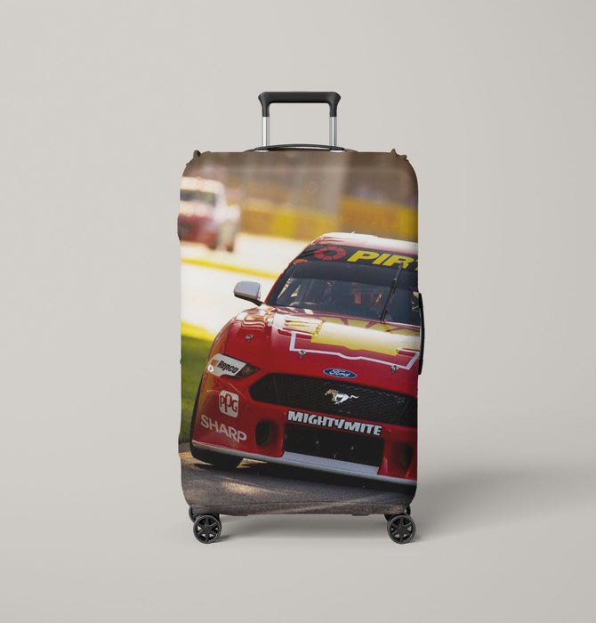 beautiful red car racing test drive Luggage Covers | Suitcase