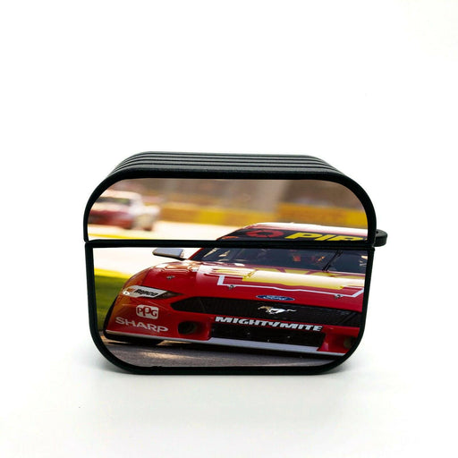 beautiful red car racing test drive airpod case