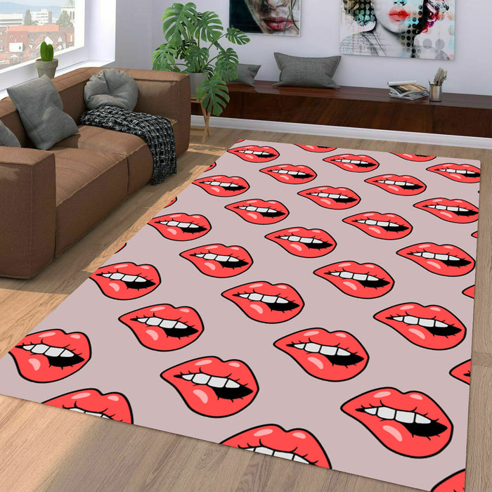 bite your red lips iconic Living room carpet rugs