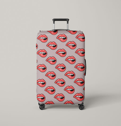 bite your red lips iconic Luggage Cover | suitcase