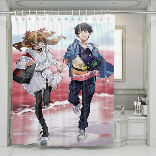 beautiful streetwear hypebeast style from evangelion shower curtains