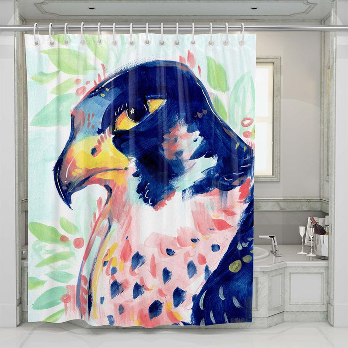 bird coral shower curtains