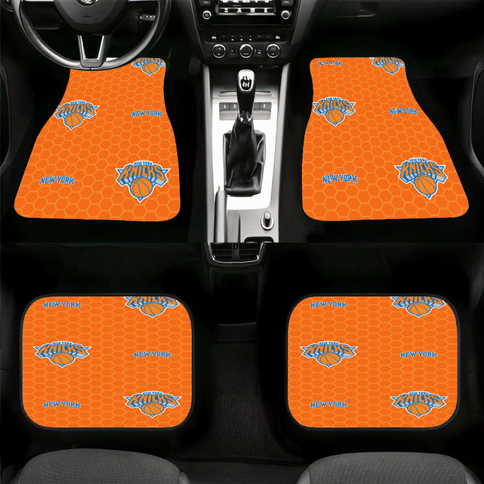 bee hexagon new york knicks pattern Car floor mats Universal fit