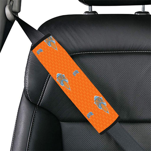 bee hexagon new york knicks pattern Car seat belt cover - Grovycase