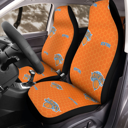 bee hexagon new york knicks pattern Car Seat Covers